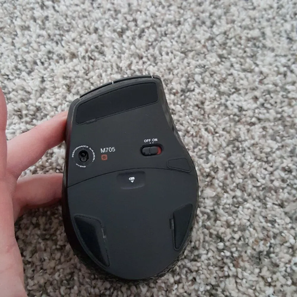 Logitech Wireless Optical Mouse M705 Marathon 5 Programmable Buttons Right Hand